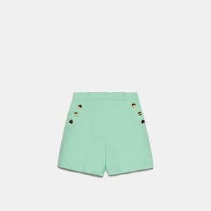 Zara Mint Shorts with Buttons